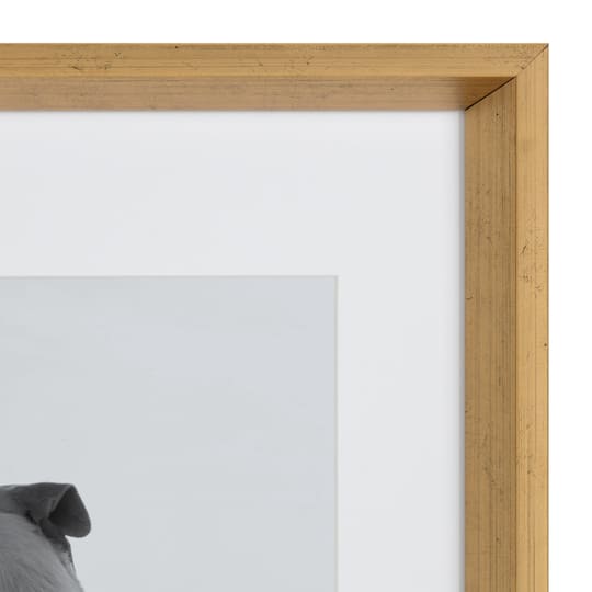 Kate and Laurel 14" x 18" Gold Calter Photo Frames with 11" x 14" Mat, 2ct.